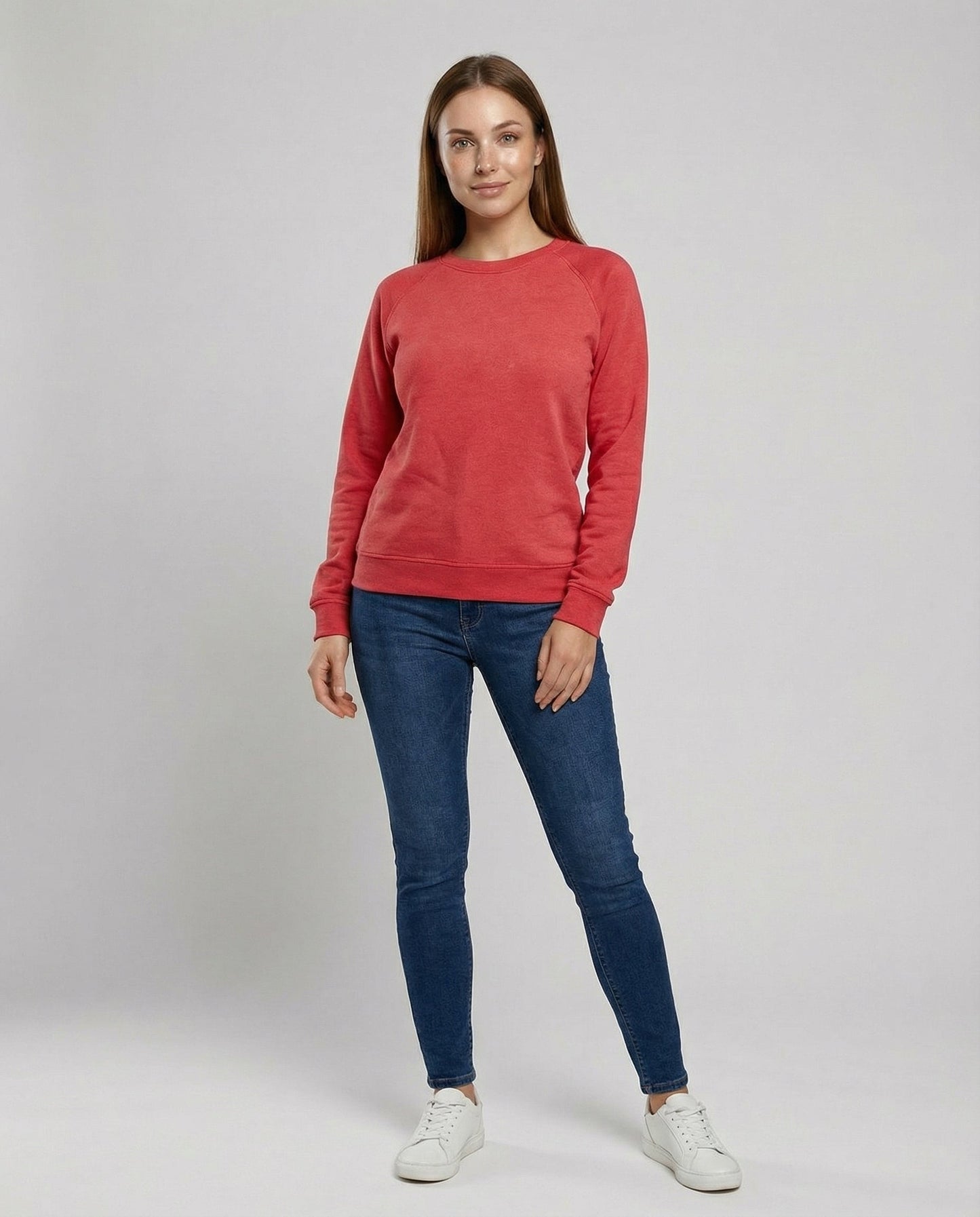 Damen Rundhals Sweatshirt Bequem