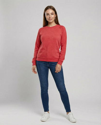 Damen Rundhals Sweatshirt Bequem