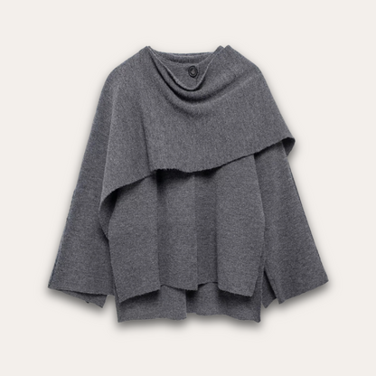 Norvielle Damen Poncho-Pullover Stilvoll