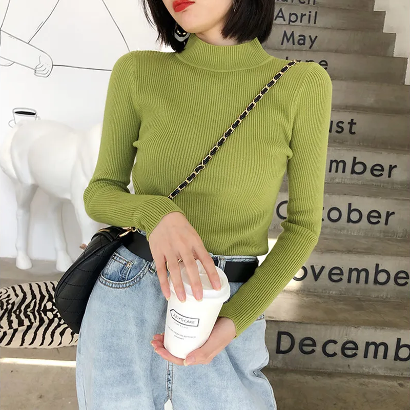 Norvielle Damen Pullover Hochkragen Gerippt - Norvielle