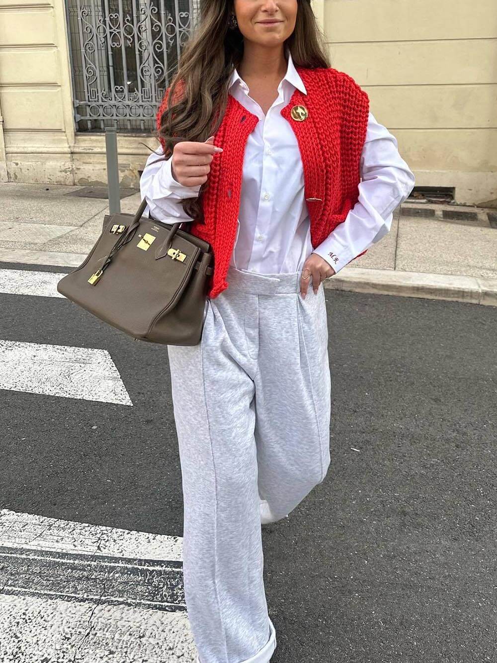 Ärmelloser Cropped Strickcardigan mit Taschen