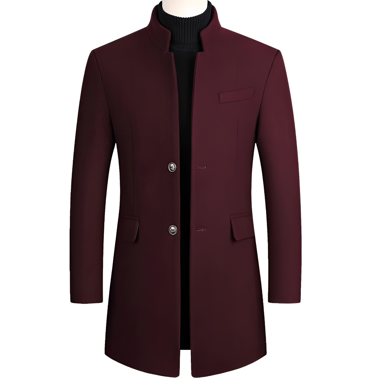 Herren Mantel Stehkragen Elegantes Design
