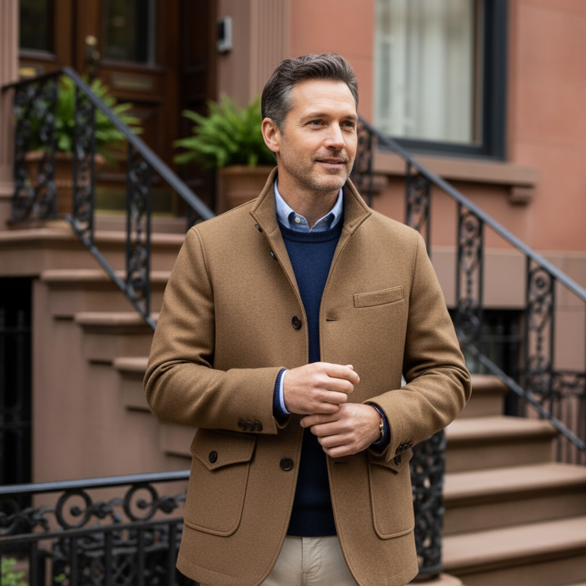 Herren Wollmantel Eleganter Winterovercoat