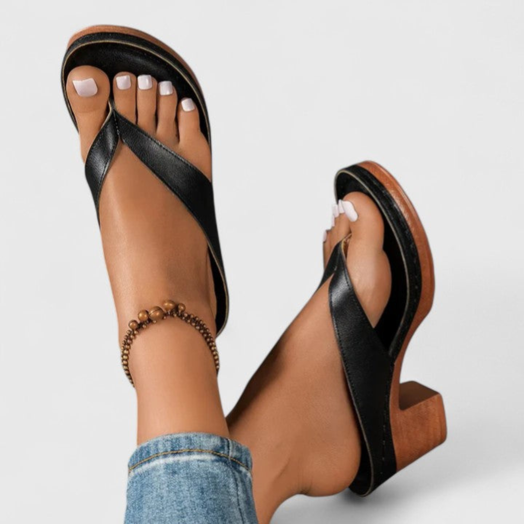 Damen Chunky Heel Zehentrenner Sandalen - Norvielle