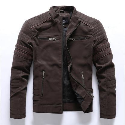 Herren Motorradjacke Cargotaschen Reißverschluss