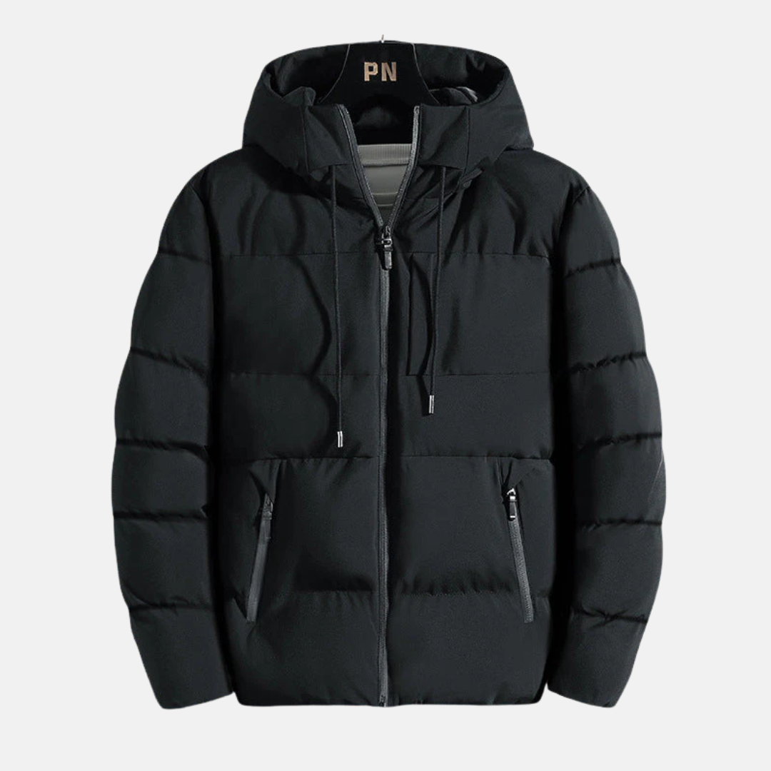 Herren Kapuzenjacke Slim Fit Gesteppt Isoliert Baumwolle
