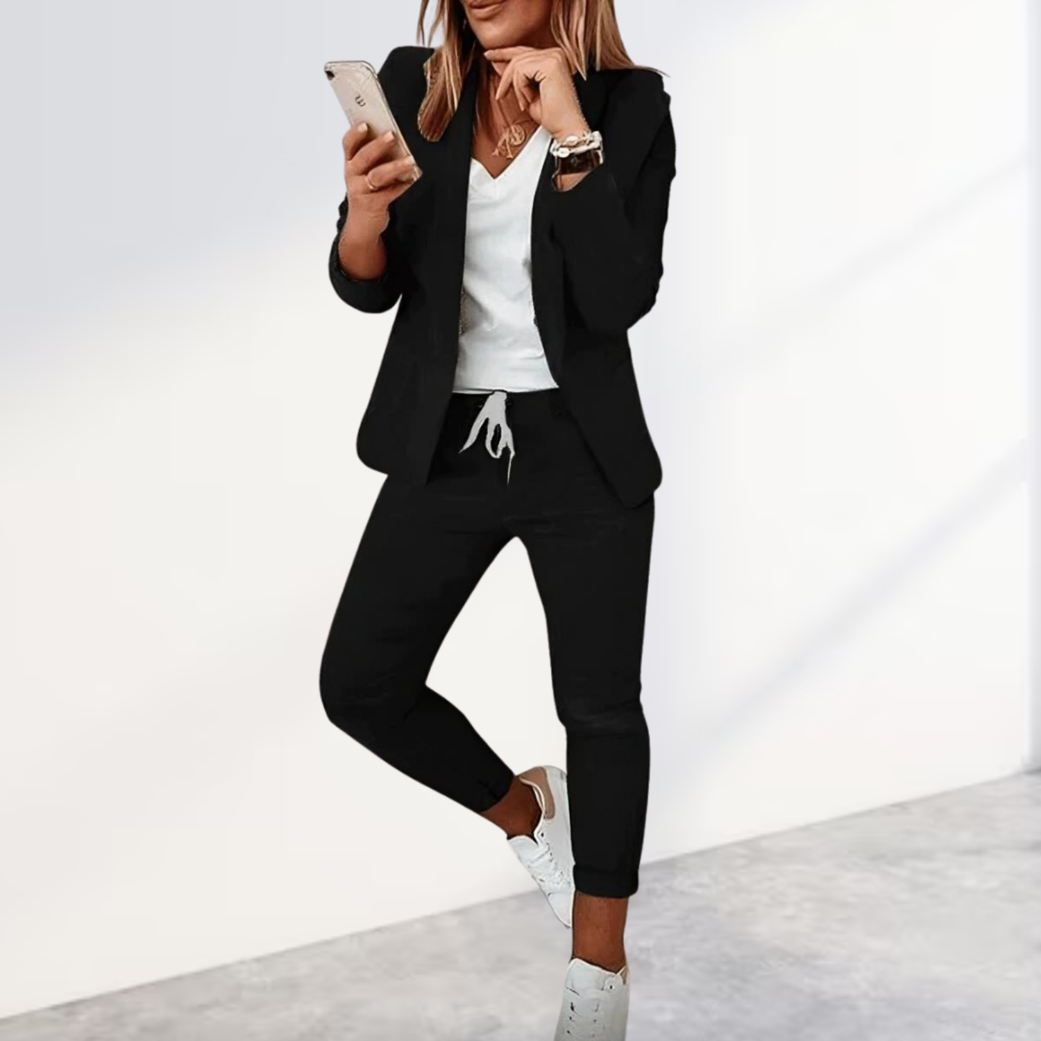 Norvielle Damen Blazer Hosen Set Stylisch - Norvielle