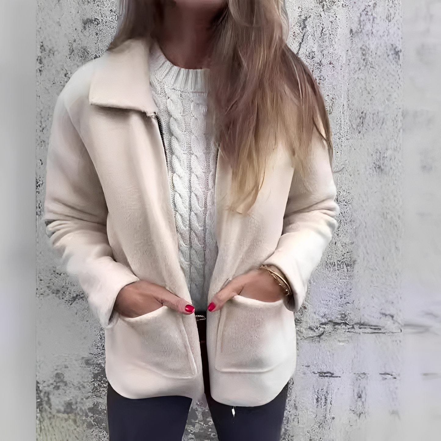 Damenmantel Elegantes Design Wärmedämmend Mit Taschen - Norvielle