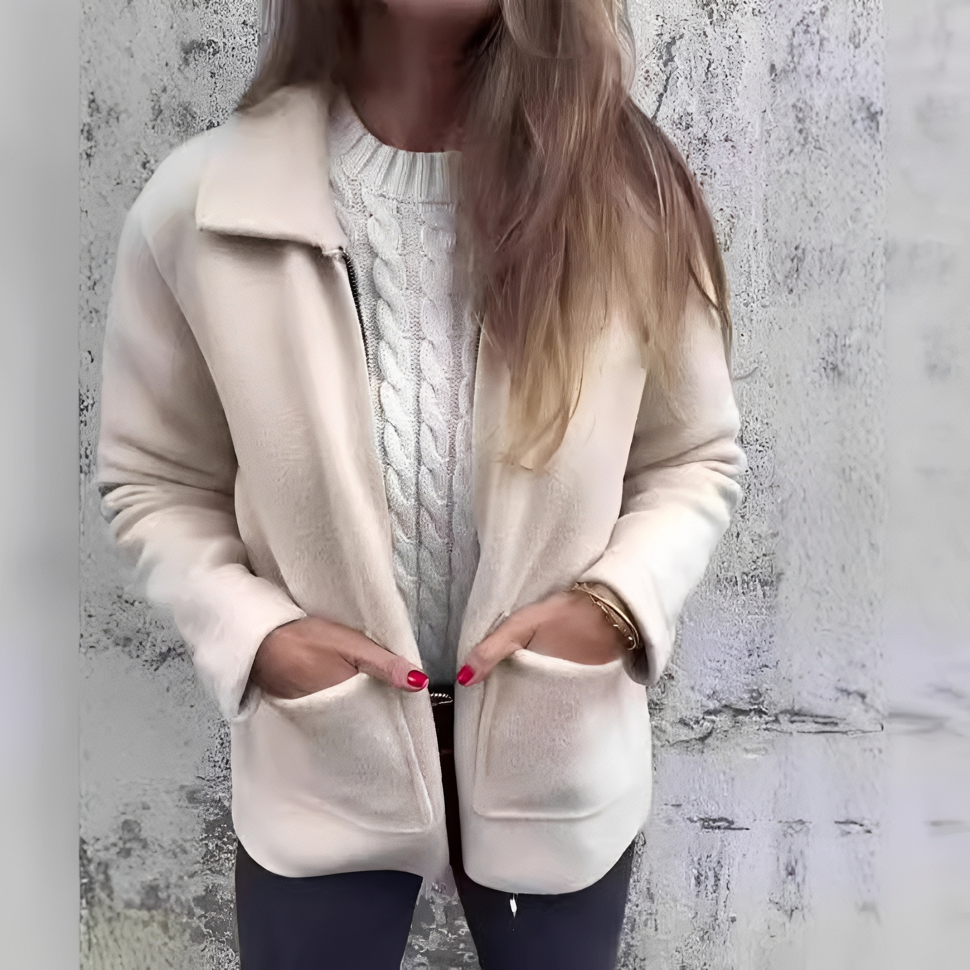 Damenmantel Elegantes Design Wärmedämmend Mit Taschen - Norvielle