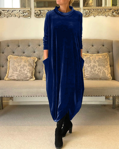 Elegantes Damen Samtkleid Mit Bauchabdeckung