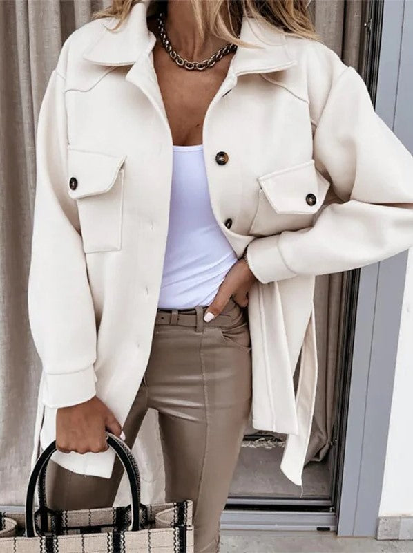 Norvielle Damen Elegante Knopfjacke Mit Taschen - Norvielle