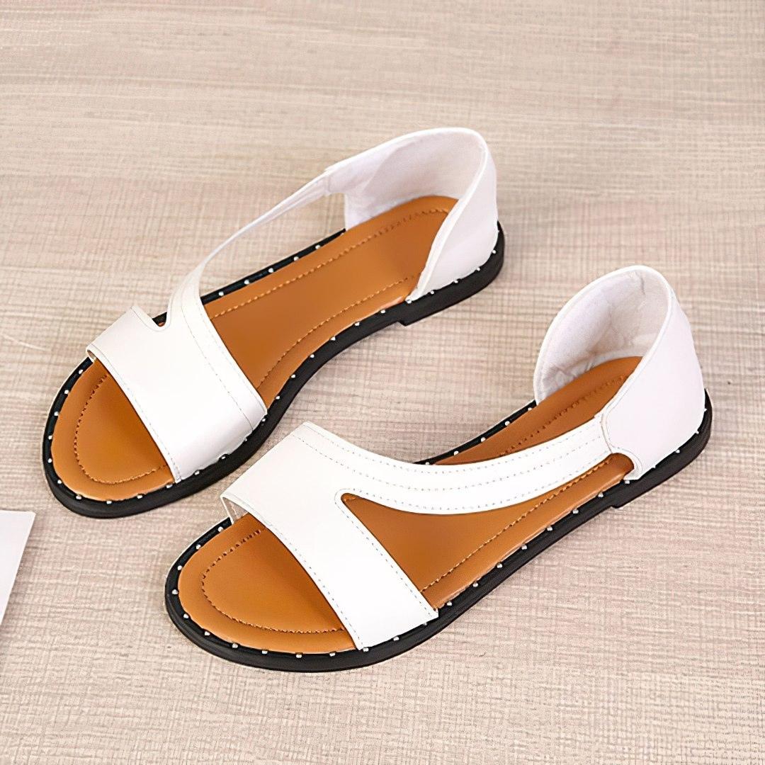 Damen Sommer-Sandalen Offene Spitze Geschlossene Ferse Bequem Flach