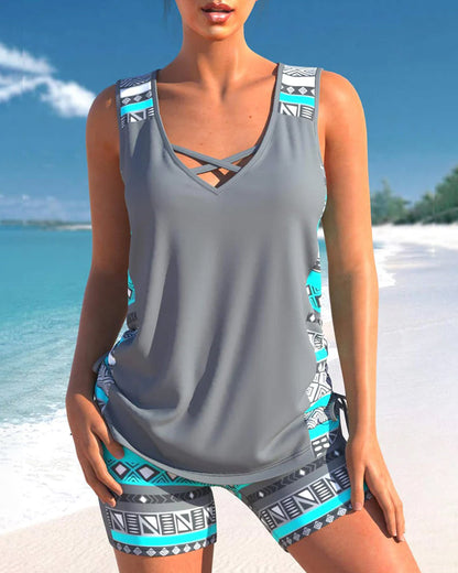 Norvielle Damen Tankini Badeanzug Set