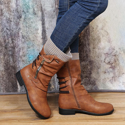 Damen Winterstiefel mit Seitlichem Reißverschluss Warm