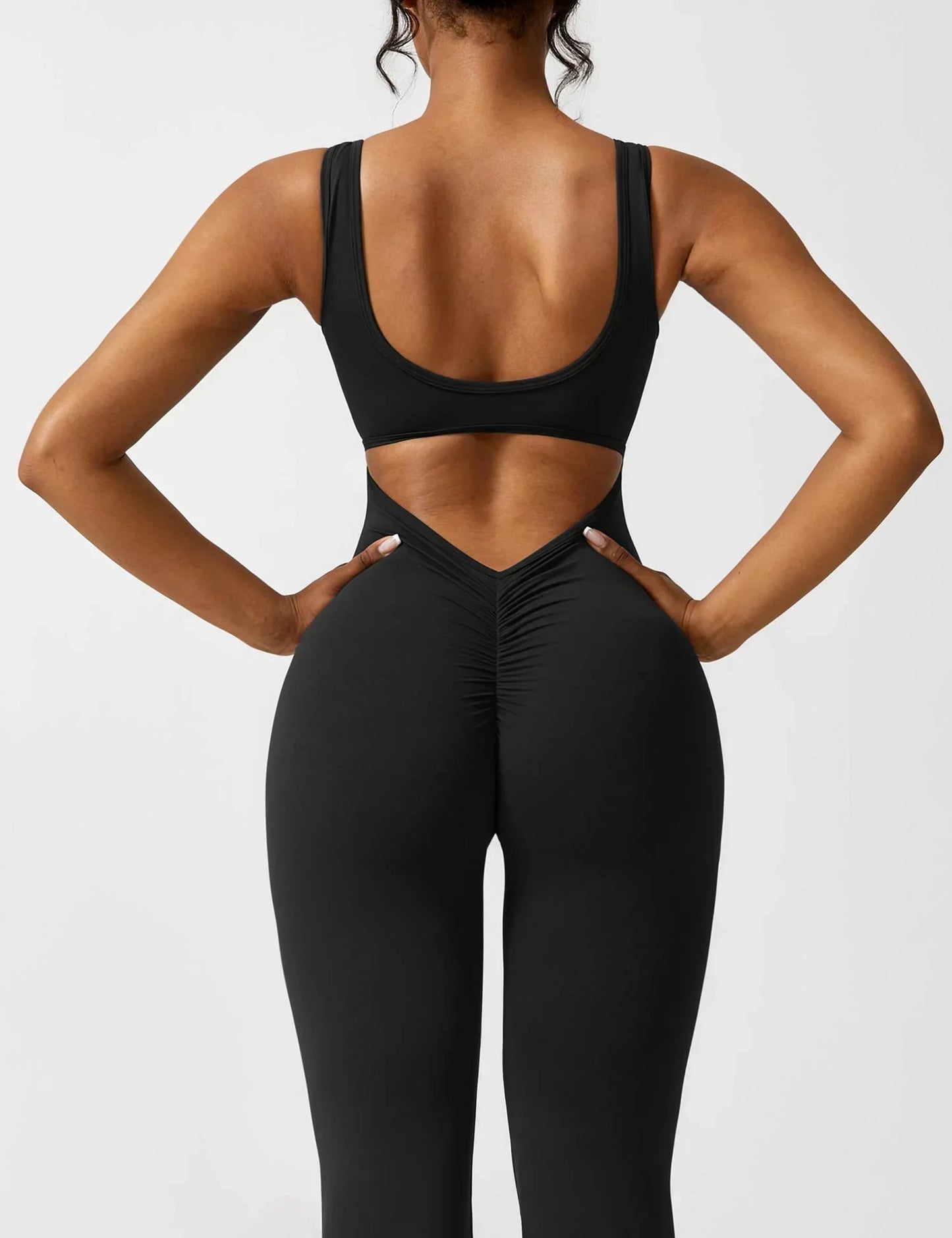 Damen Jumpsuit Enganliegend Weite Bein Komfort