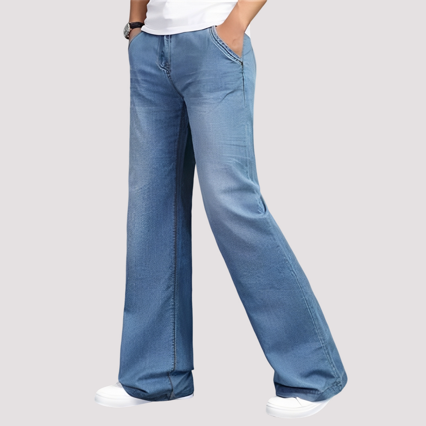 Damen Jeans Gerade Geschnitten Weites Bein