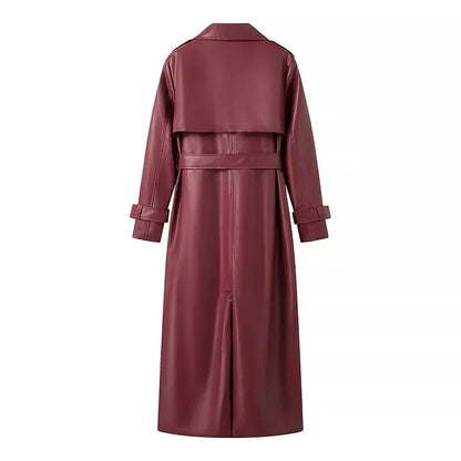 Damen Retro-Mantel Langer Gürtel