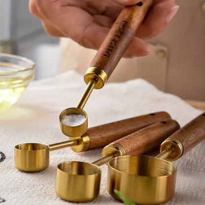 Edelstahl Messlöffel-Set Goldfarben