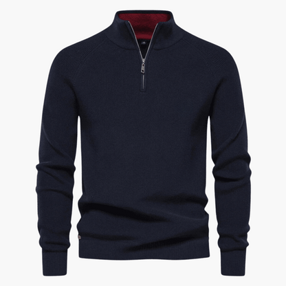 Herren Strickpullover Weich Zipper Beige - Norvielle