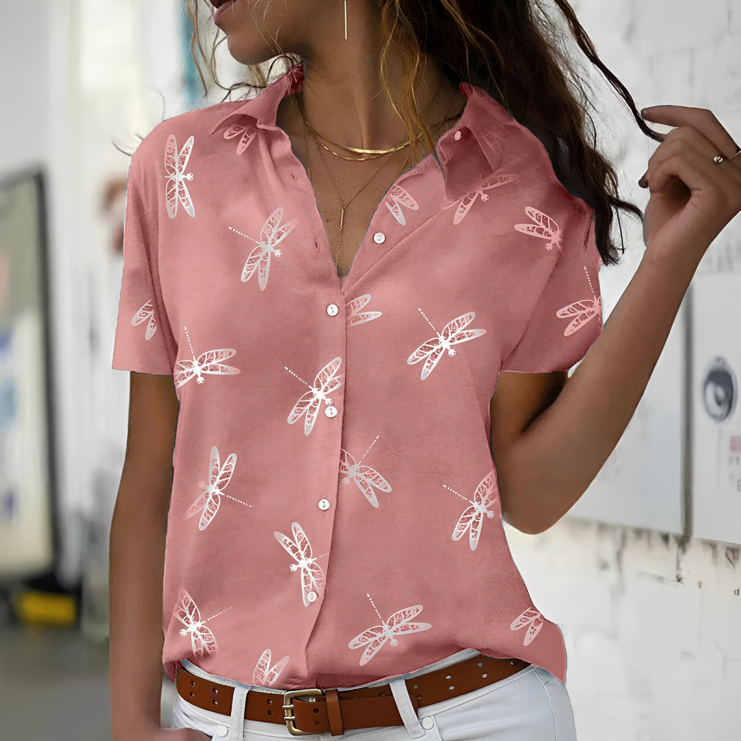 Damen Shirt Grenzüberschreitender Stil Baumwolle Weiß - Norvielle