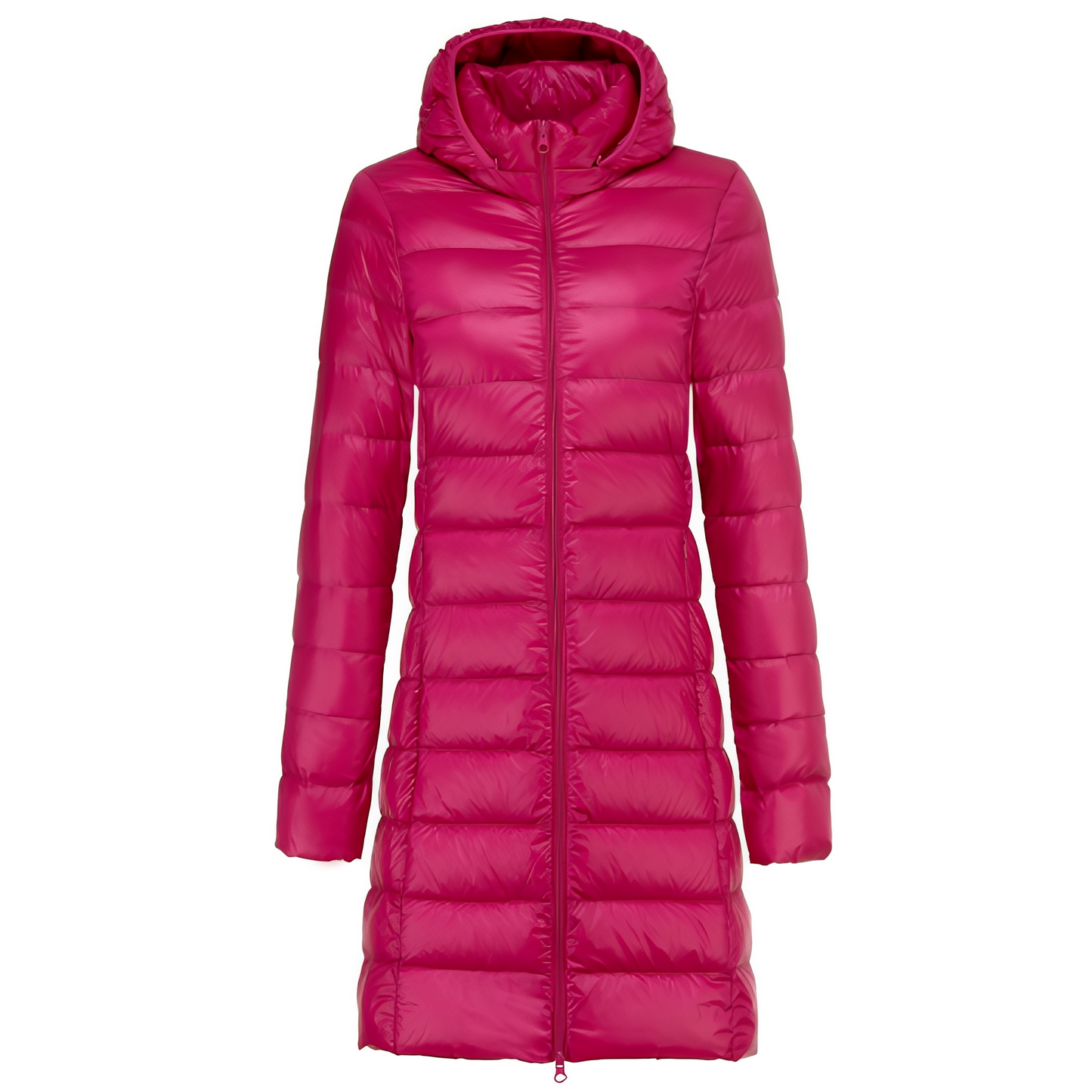 Damen Daunenjacke Lang Mit Kapuze