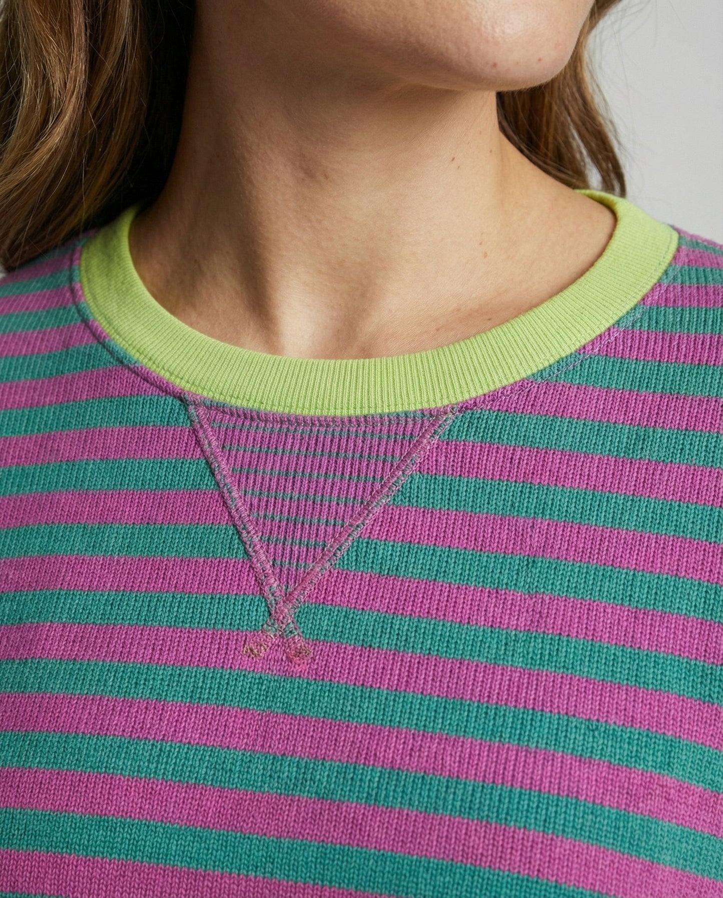 Damen Oversized Pullover Streifen Merino