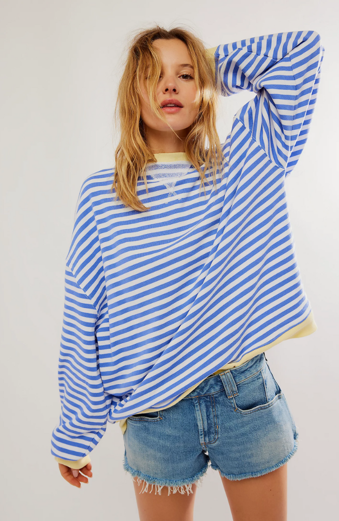 Norvielle Damen Oversized Pullover Gestreift