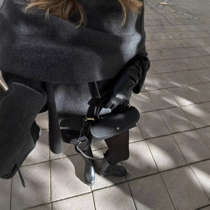 Damen Wintercape Knopfverschluss Weites Design