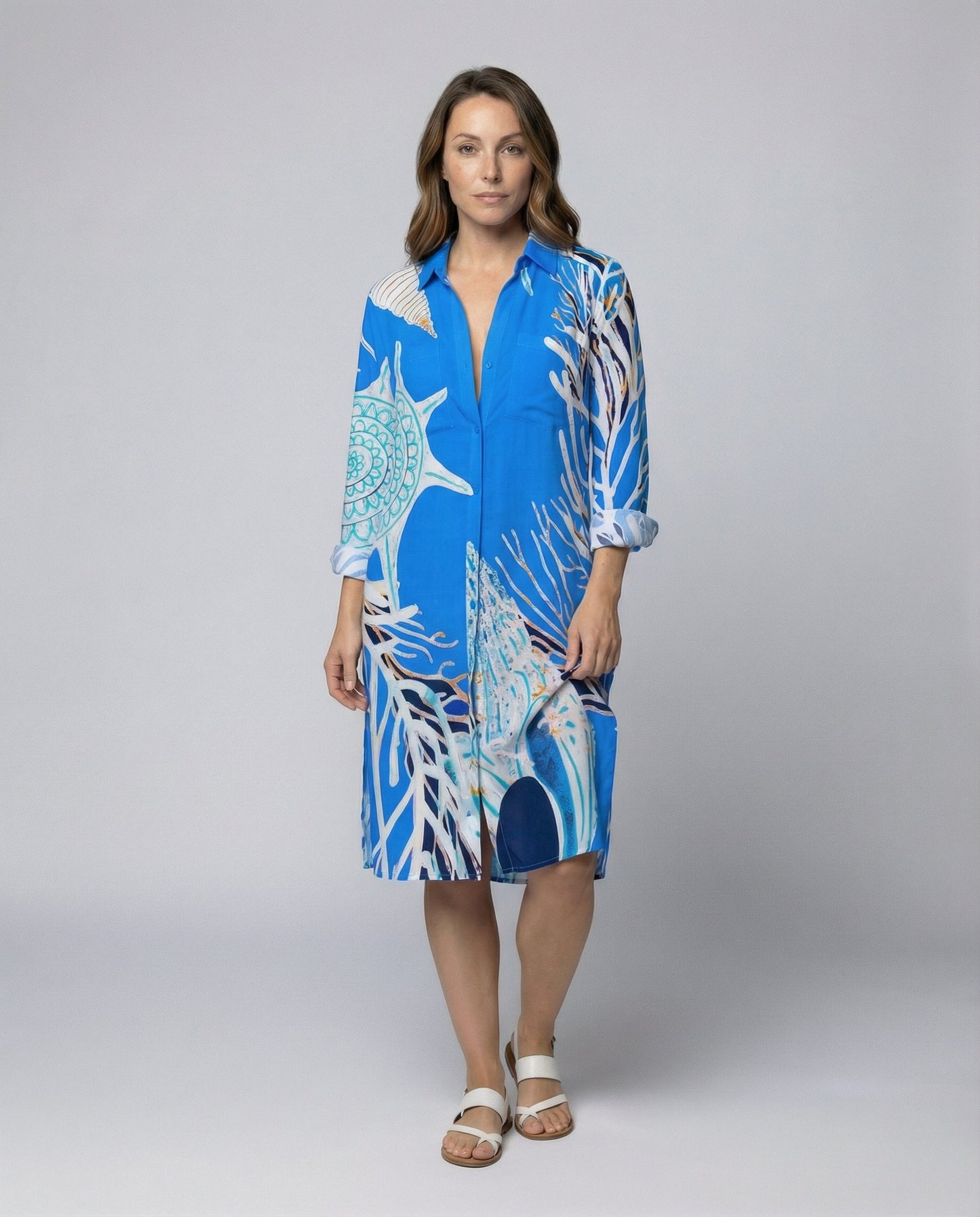 Damen Strandbluse Langarm Leicht - Norvielle