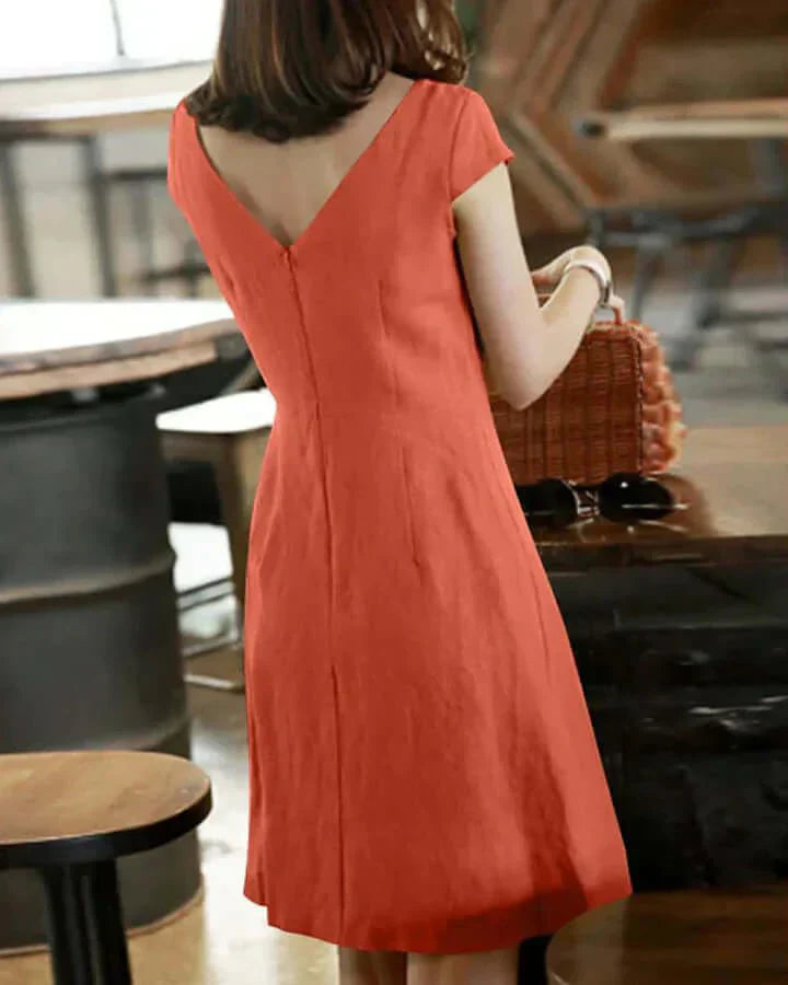 Norvielle Damen Sommerkleid Zarte Ärmel - Norvielle