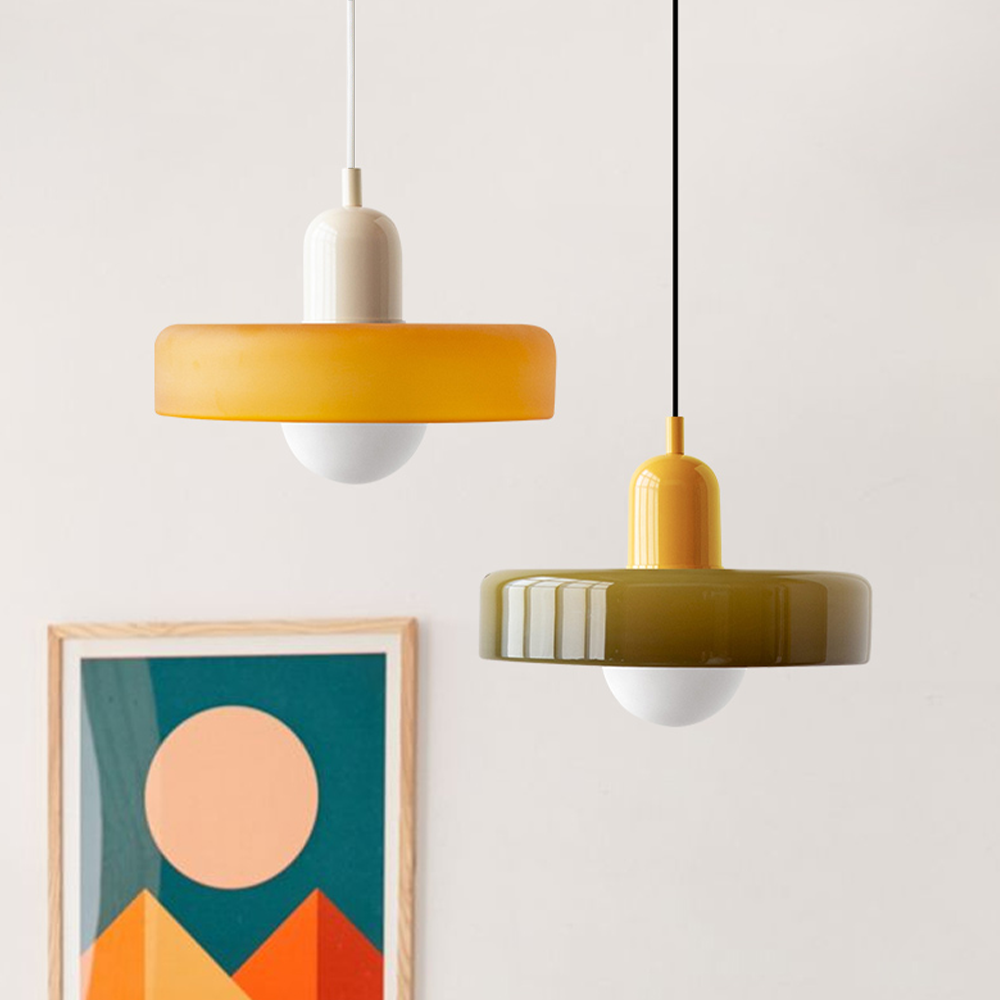 Bauhaus Pendelleuchte Farbiges Glas