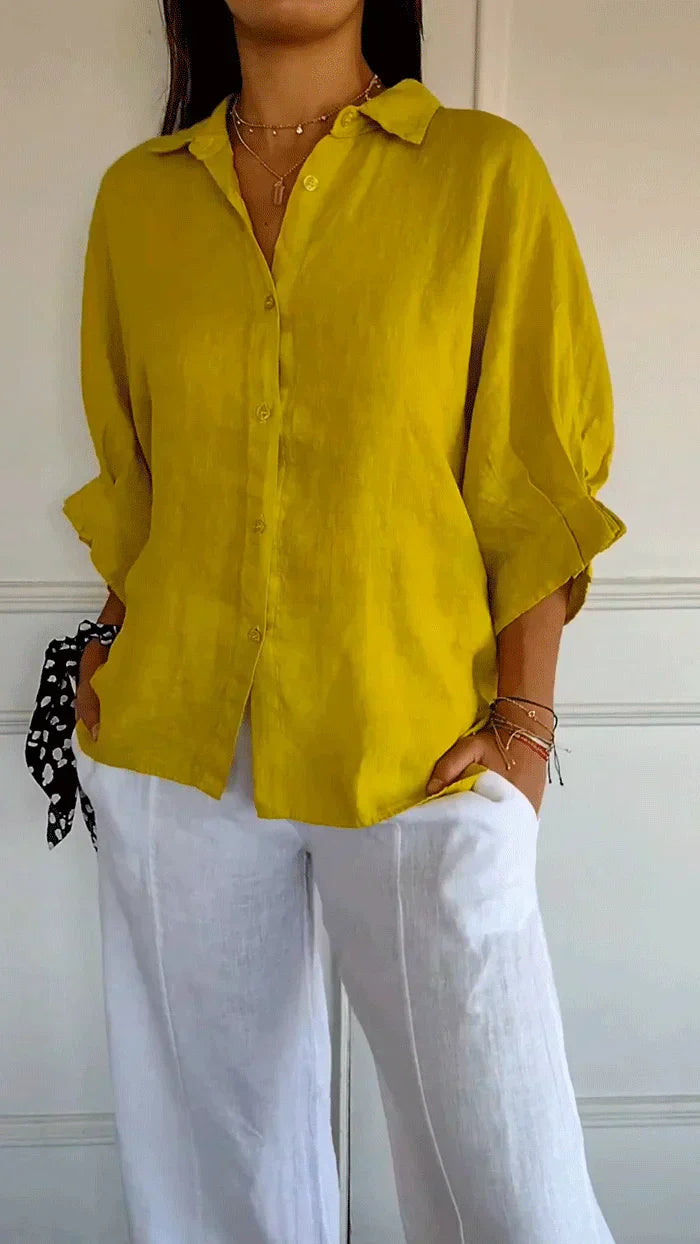 Damen Bluse Zeitlose Eleganz Baumwolle Weiß