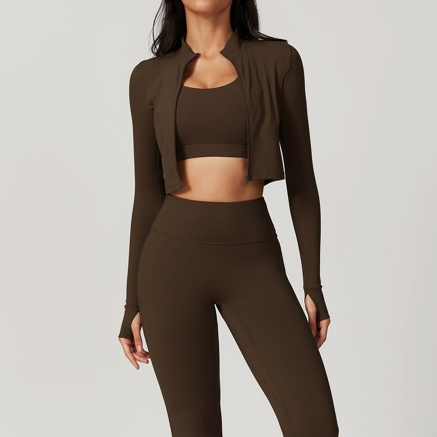Damen Sportset 3-teilig Baumwolle Elastisch