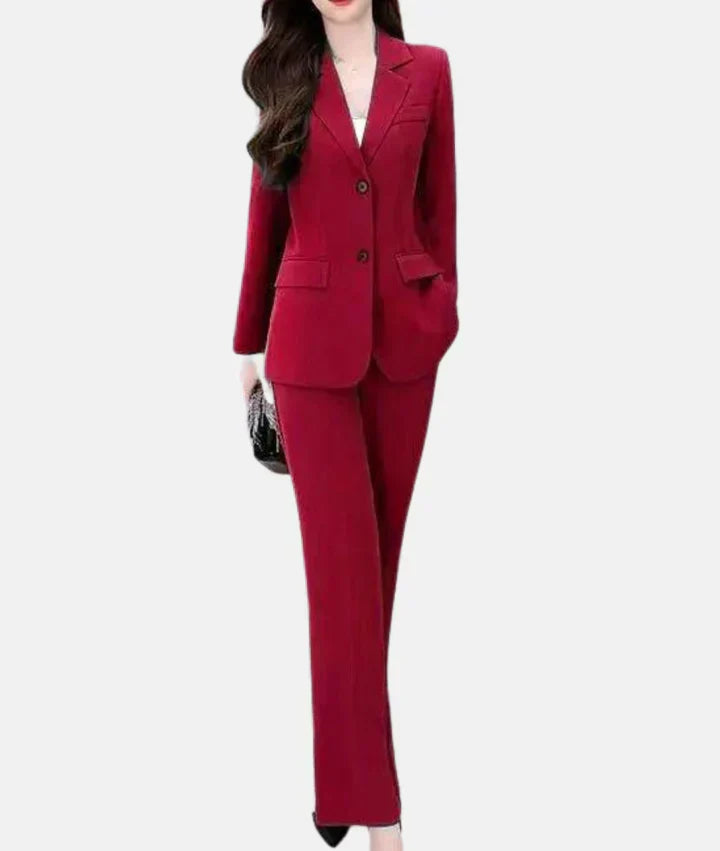 Damen Hosenanzug Taillierter Blazer - Norvielle