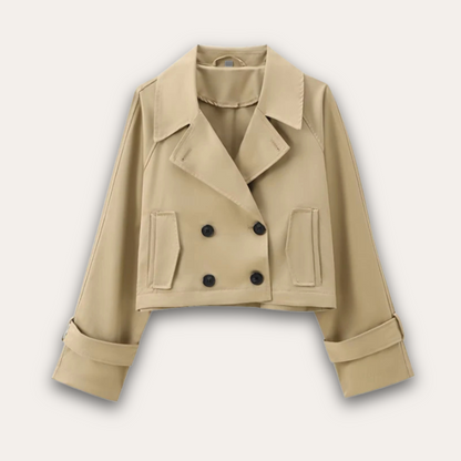 Norvielle Damen Trenchcoat Klassisch Wetterfest Beige