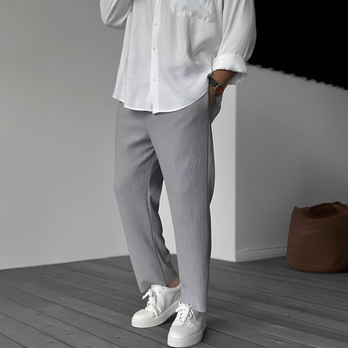Herrenhose Gerade Geschnitten Lockeres Bein