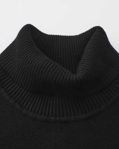 Herren Rollkragen Strickpullover Slim Fit Grau