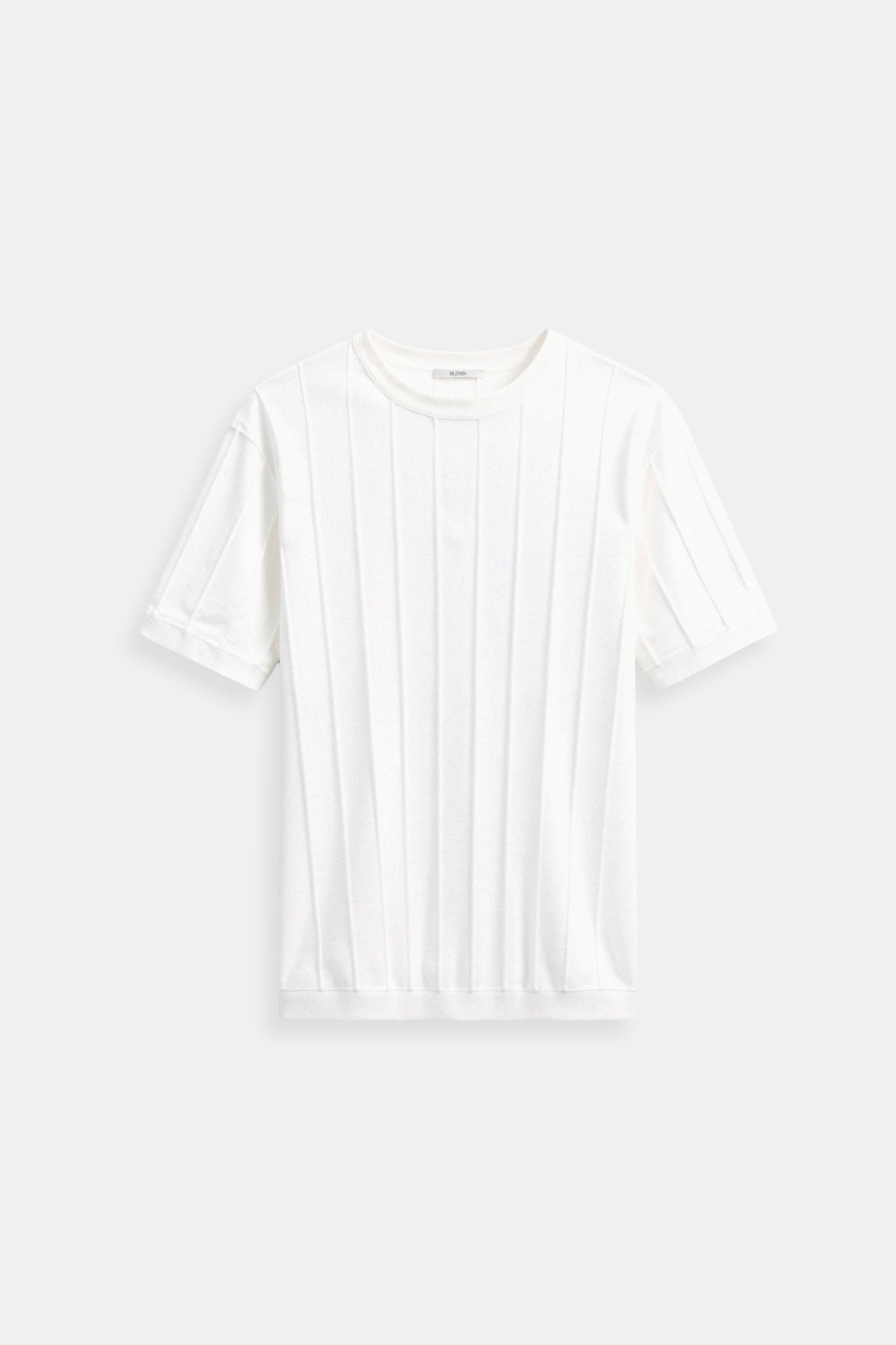 Herren Gestreiftes T-Shirt O-Hals Baumwolle Classic Schwarz-Weiß - Norvielle