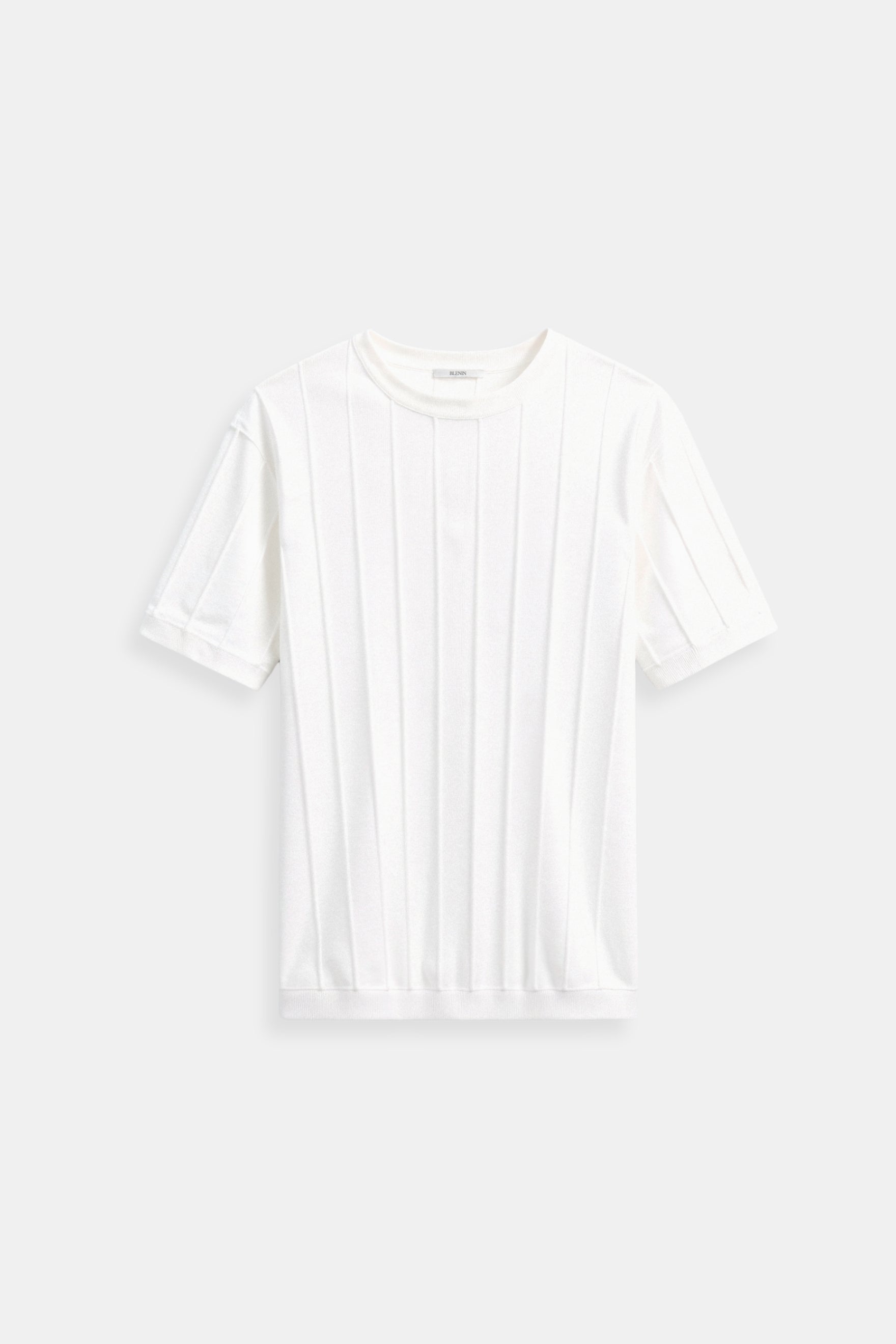 Herren Gestreiftes T-Shirt O-Hals Baumwolle Classic Schwarz-Weiß - Norvielle