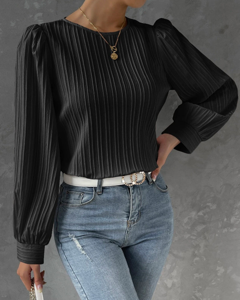 Norvielle Damen Elegantes Rundhals-Shirt