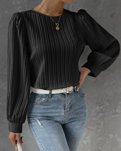 Norvielle Damen Elegantes Rundhals-Shirt