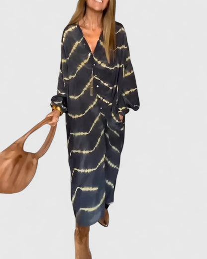 Damen Batik Hemdblusenkleid - Norvielle