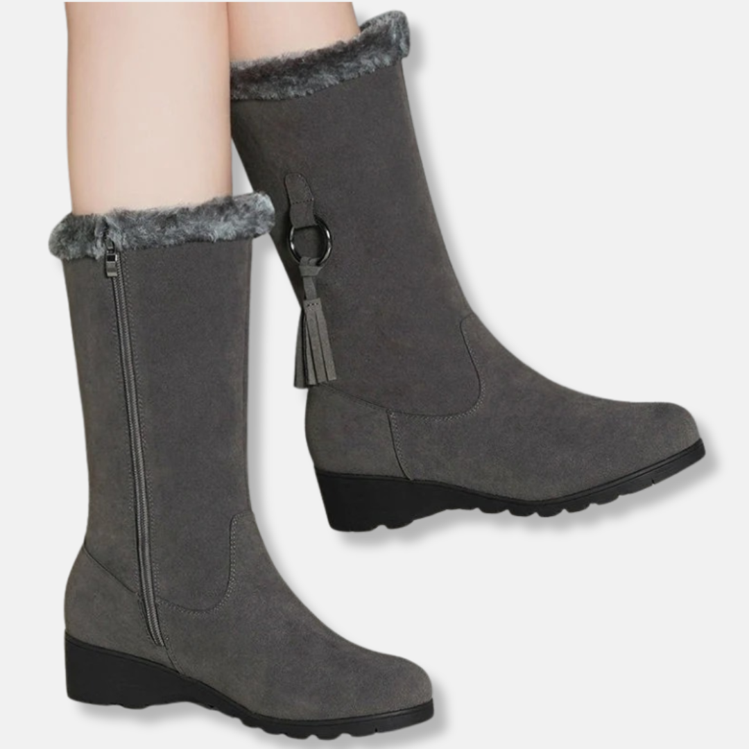 Norvielle Damen Stiefel Mittelknöchel Niedriger Absatz - Norvielle
