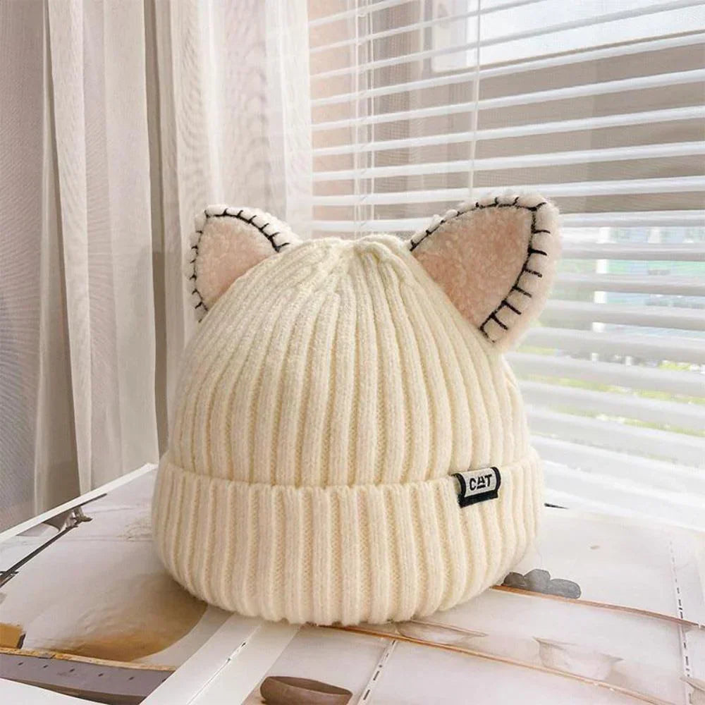 Damen Wintermütze Weich Strickmütze Katzenohr - Norvielle
