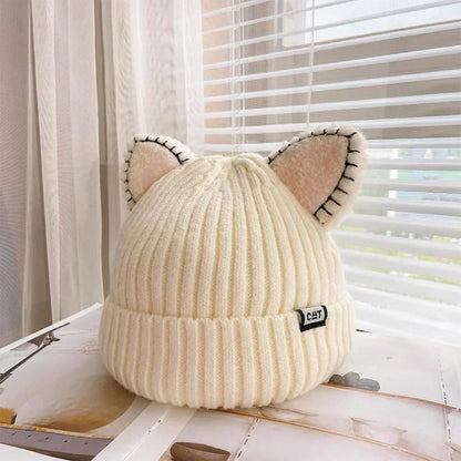 Damen Wintermütze Weich Strickmütze Katzenohr - Norvielle