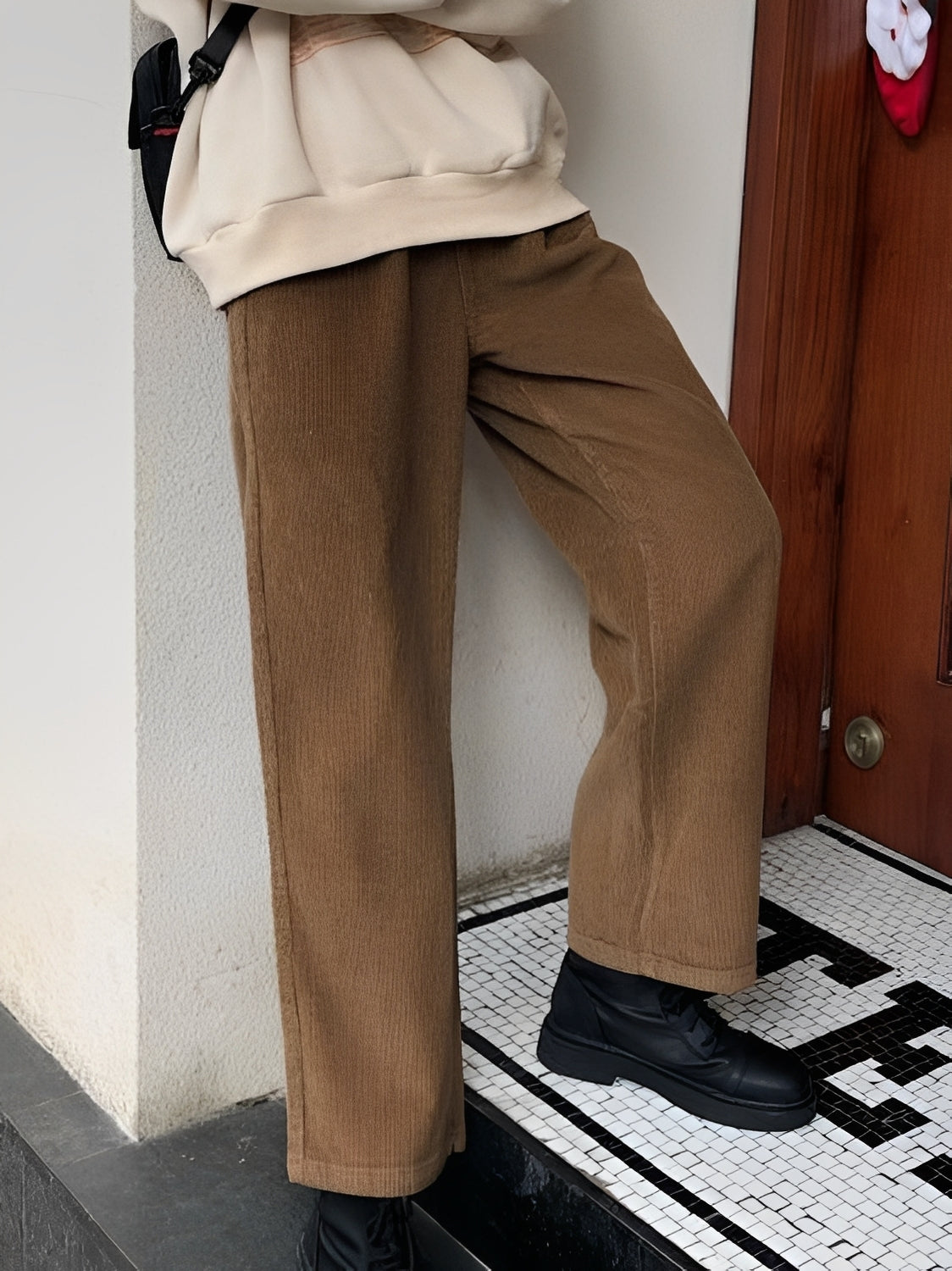 Damen Cordhose Lässig Lockere Beige - Norvielle