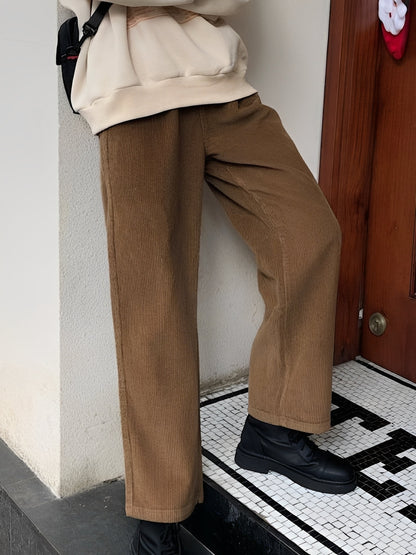 Damen Cordhose Lässig Lockere Beige - Norvielle