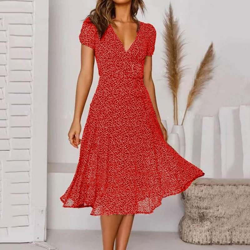 Norvielle Damenkleid V-Ausschnitt Schick