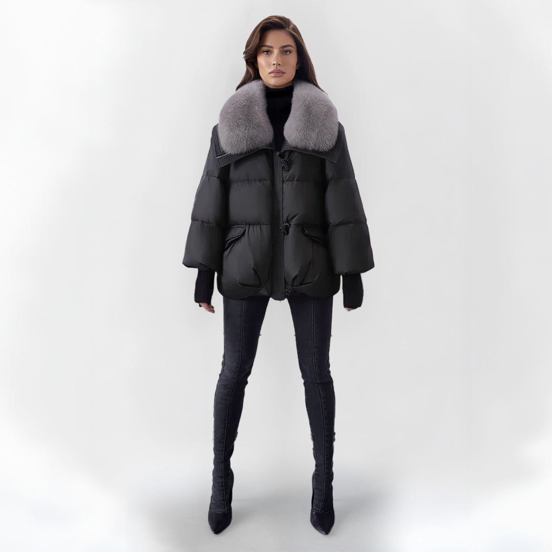 Gretl Damen Pufferjacke Kunstpelz Kragen - Norvielle