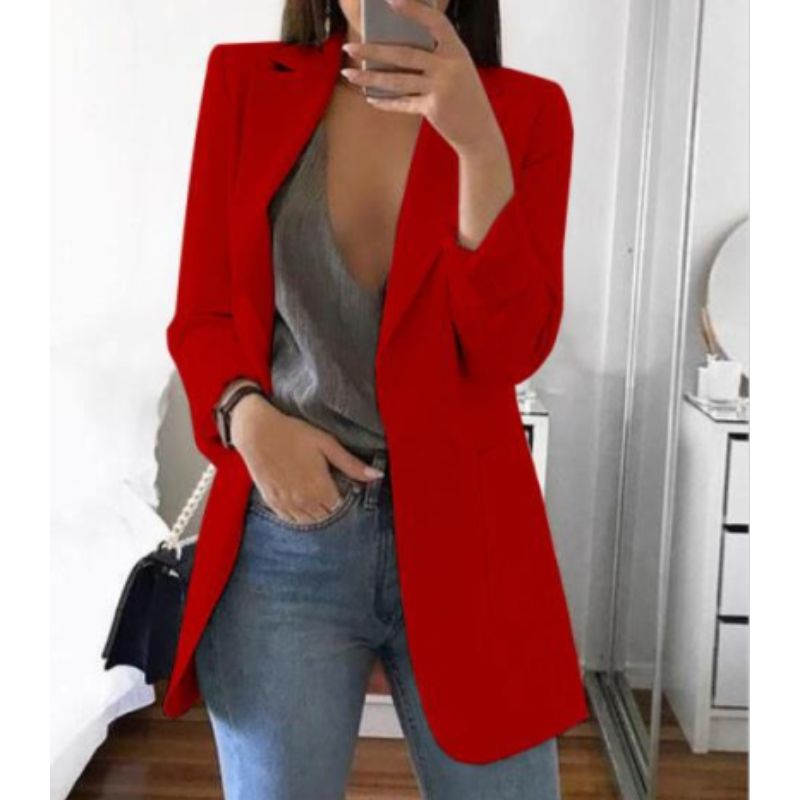 Damen Blazer Langarm Sachliche Linienstruktur